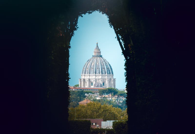 view through the Aventine Keyhole in rome